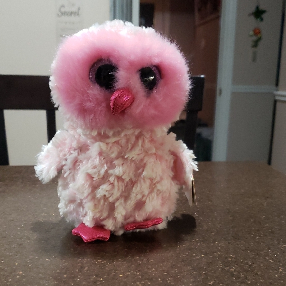 Ty Twiggy Pink Owl Beanie Boos Plush 10"H 2017  B'day. Jan 11